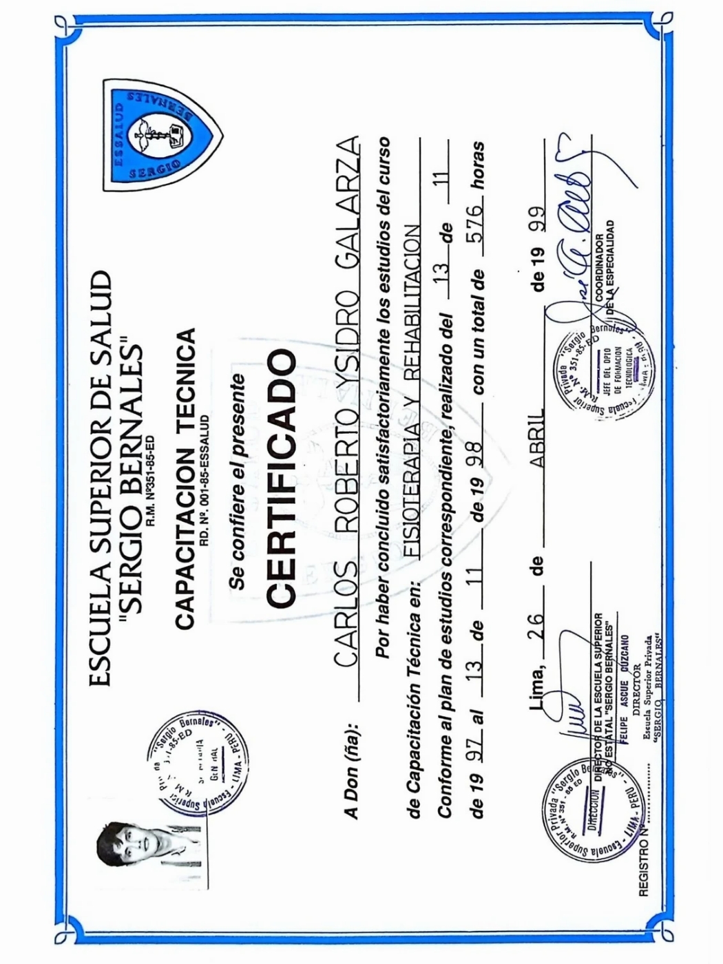 1999 • Fisioterapia y Rehabilitación